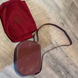 Cartier Deep Red Leather Shoulder Bag